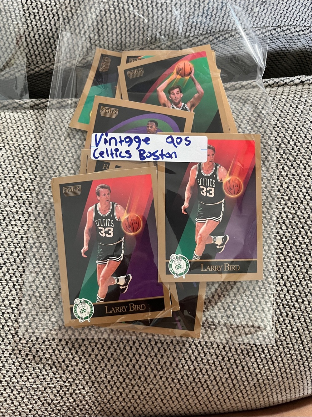 NBA Larry Bird Cards — Green Black Gold Accents